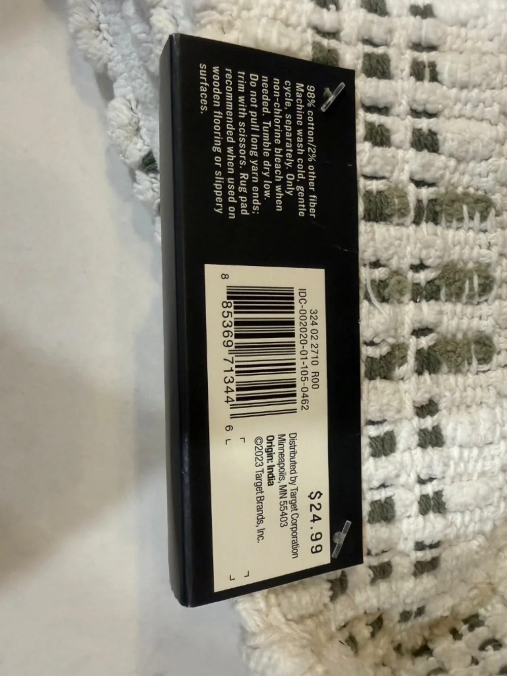 Hearth & Hand by Magnolia Green/Cream Open Plaid Bath Rug